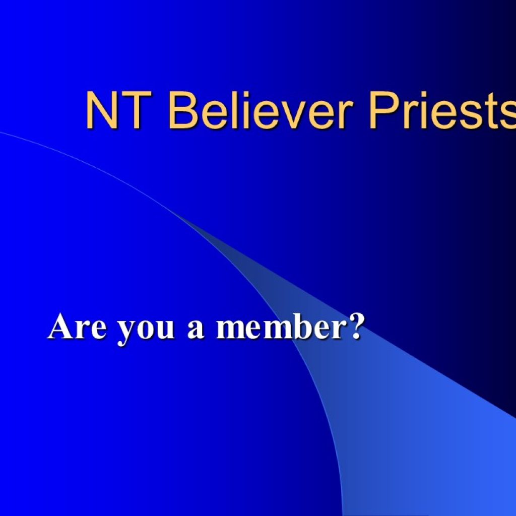 New Testament Believer Priest